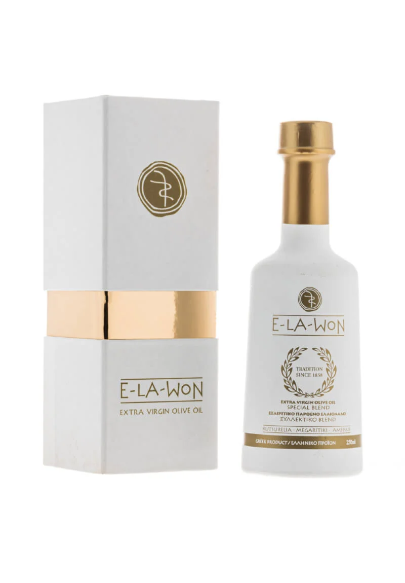 E-LA-WON Special Blend Extra Virgin Olive Oil - Eine harmonische Mischung für eine geschmackvolle Reise. Ideal für Salate, Nudelgerichte und mehr. Erleben Sie die reiche Essenz griechischer Oliven in einer luxuriösen Flasche.