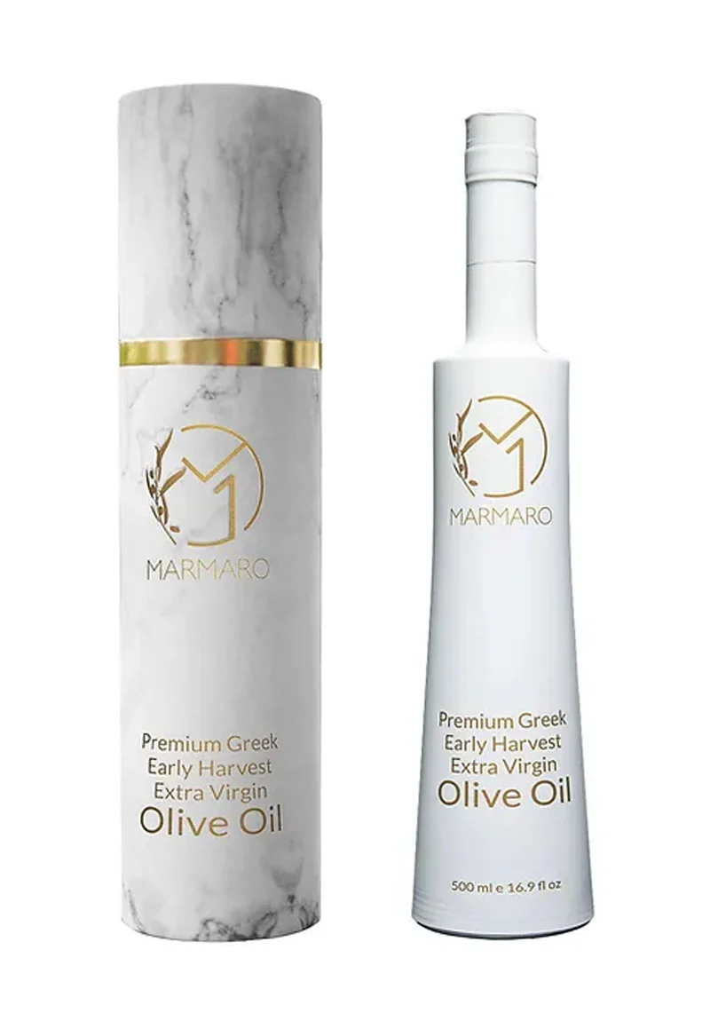 "MARMARO Premium Greek Early Harvest Extra Virgin Olive Oil 500ml gift box- Handpicked, Cold-Extracted, Healthful Elixir from Chalkidiki's Olive Groves."