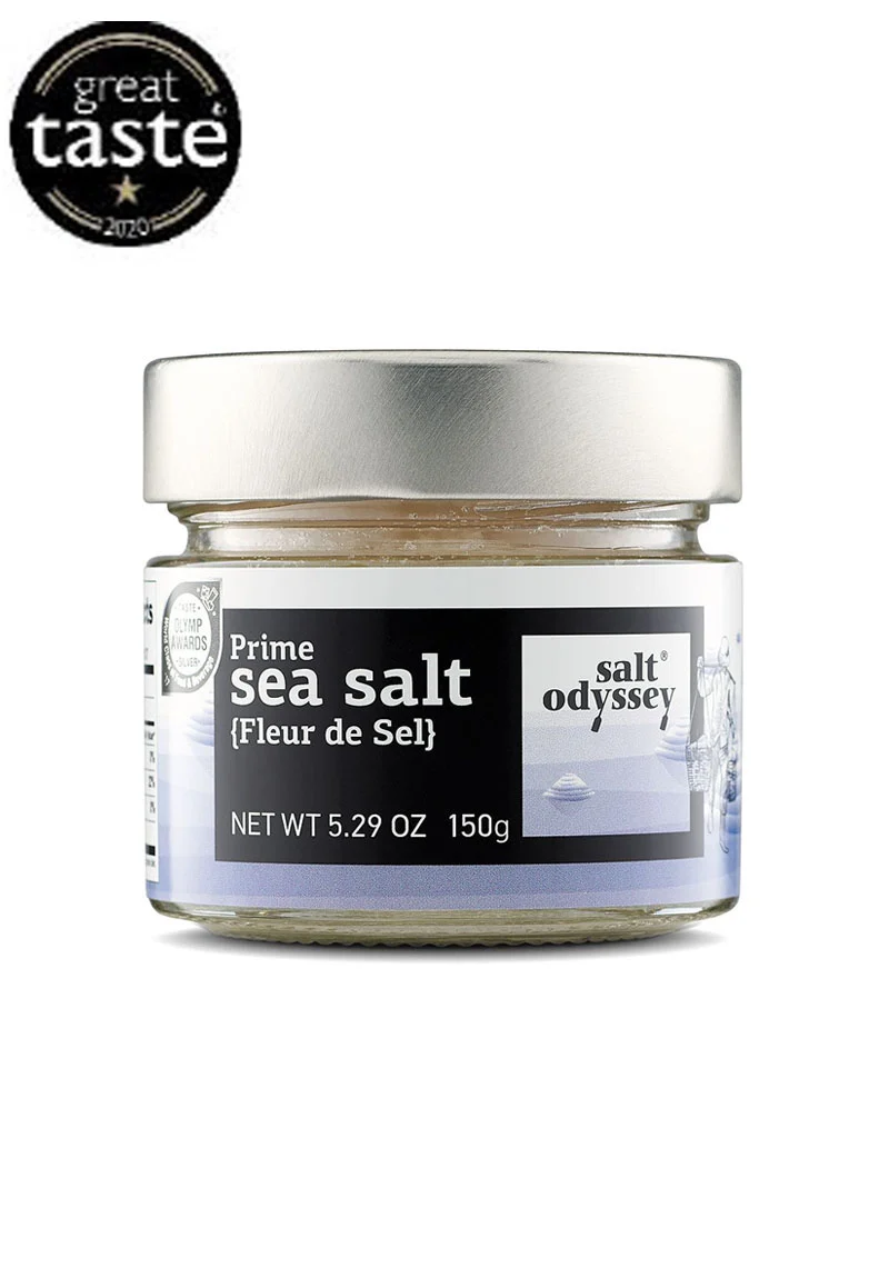 Salt Odyssey Fleur de Sel - Hand-Harvested Sea Salt Flakes - 150g - Premium Finishing Salt